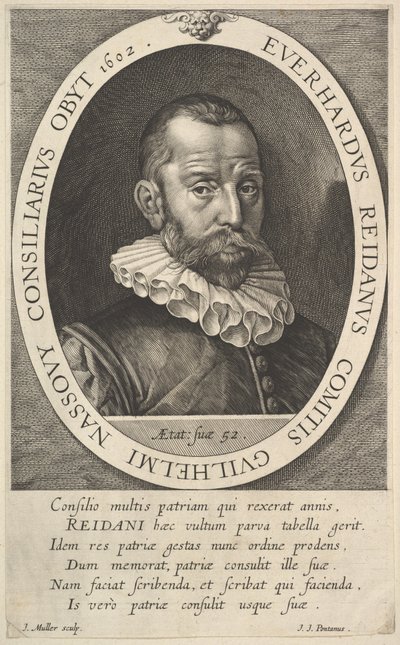 Porträtt av Everhard van Reyd, rådman av William, Prince of Orange, 1602. av Jan Muller