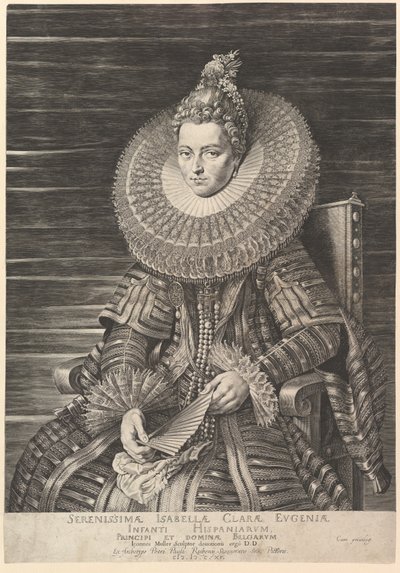 Porträtt av Isabella Clara Eugenia, guvernant i södra Nederländerna, 1615. av Jan Muller