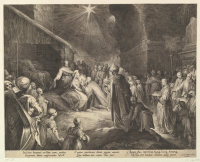 Tillbedjan av Magi, ca. 1625. av Jan Muller