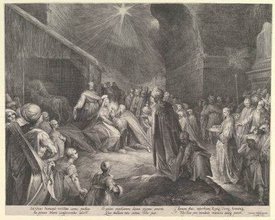 Tillbedjan av Magi, ca. 1626. av Jan Muller