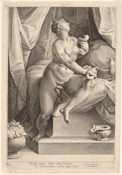 Cleopatra av Jan Muller, after Adriaen de Vries