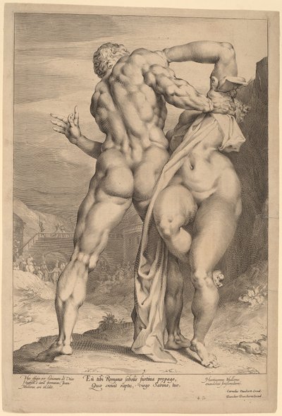 The Rape of a Sabine Woman (Utsikt bakifrån) av Jan Muller, after Adriaen de Vries