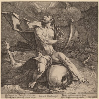 Arion på en delfin av Jan Muller, after Cornelis Cornelisz van Haarlem