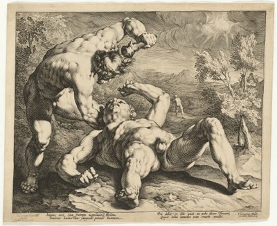 Kain dödar Abel av Jan Muller, after Cornelis Cornelisz van Haarlem