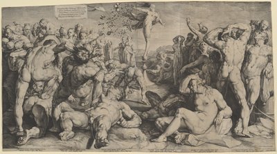 Fortune distribuerar hennes gåvor av Jan Muller, after Cornelis Cornelisz van Haarlem