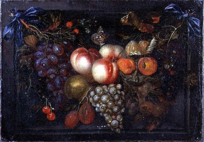 Stilleben med frukt i en stennisch av Jan Pauwel the elder Gillemans