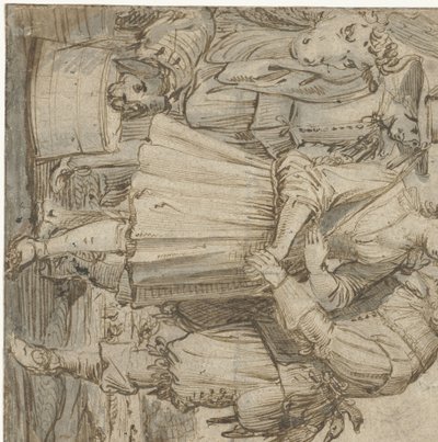 Åldrig jägare och en ung kvinna av Jan Philipsz. van Bouckhorst