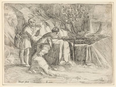 Två män vid en brunn av Jan Philipsz. van Bouckhorst