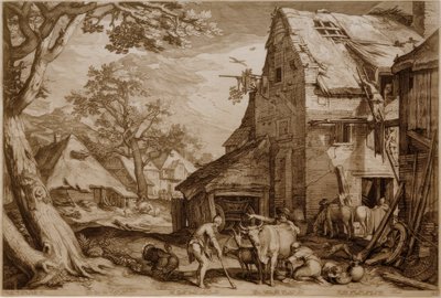 Den förlorade sonen som svinskötare av Jan Pietersz Saenredam