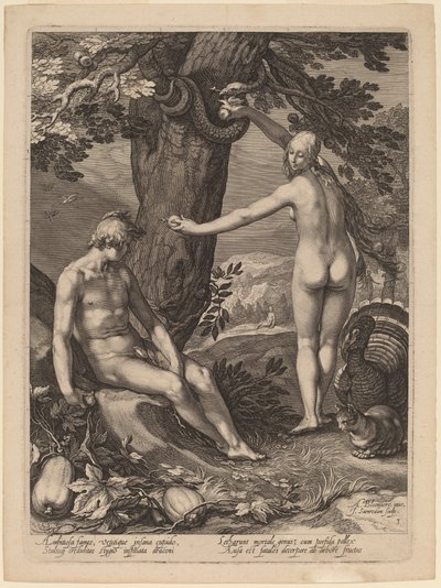 Människans frestelse av Jan Pietersz Saenredam after Abraham Bloemaert