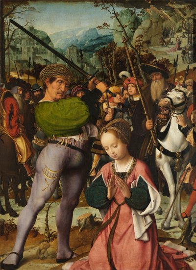 Halshuggningen av Saint Catherine (olja på panel) av Jan Provoost