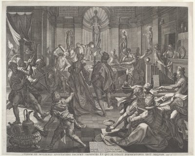 Ett nöjeshus av Jan Sadeler I, after Joos van Winghe