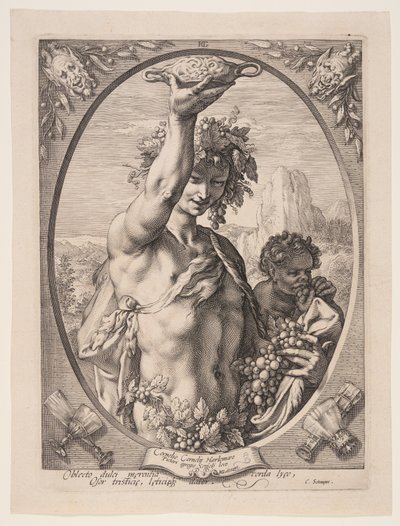 Bacchus, från Tre hedniska gudar och gudinnor av Jan Saenredam