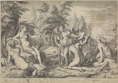 Diana upptäcker Callistos graviditet av Jan Saenredam