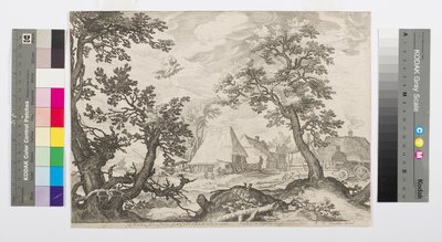 Landskap som visar bortförandet av Ganymedes, c.1600 av Jan Saenredam