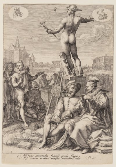 Mercury Presiding over the Arts, från Sju planetgudar av Jan Saenredam