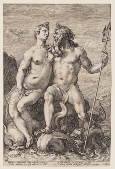 Neptunus och Amphitrite, från Tre parade gudar och gudinnor av Jan Saenredam