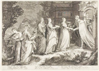 Tallrik fyra, från Five Wise and Five Foolish Virgins av Jan Saenredam