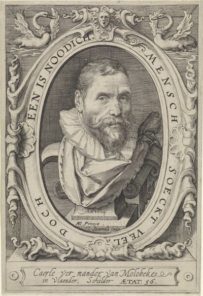 Porträtt av Karel van Mander av Jan Saenredam