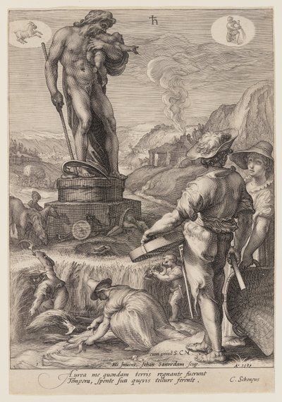Saturnus styr över jordbruket, från Seven Planetary Gods av Jan Saenredam
