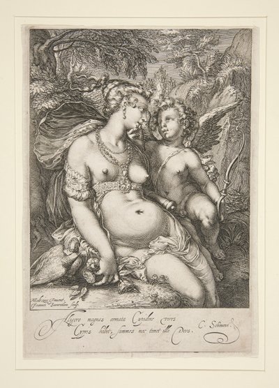 Venus och Amor av Jan Saenredam