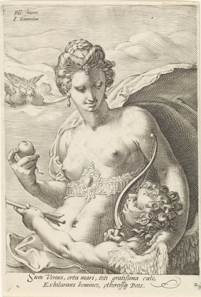 Venus och Amor The Three Goddesses of the Judgment of Paris (serietitel) av Jan Saenredam