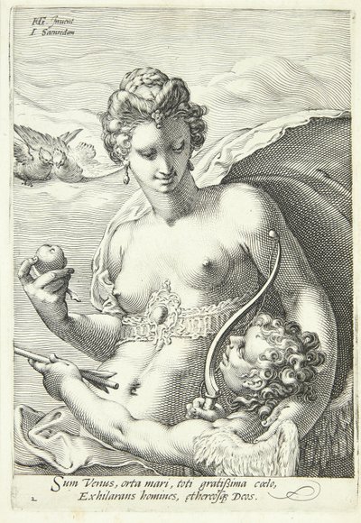 Venus och Amor av Jan Saenredam
