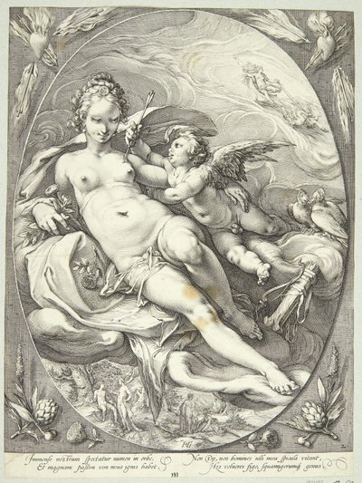 Venus och Amor av Jan Saenredam