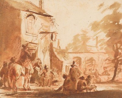 Vila framför värdshuset av Jan Steen