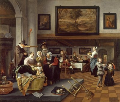 ”Såsom de gamla sjöng, så piper de unga” av Jan Steen