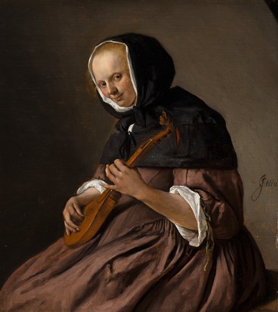 Kvinna som spelar sistrum av Jan Steen