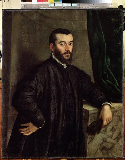 ""Porträtt av Andre Vesale (Andreas Vesalius) (1514-1564), anatom och läkare av Charles V"" Målning (efter Tiziano Vecellio sa Titian (1485-1576) av Jan Stephen van Calcar (1499-cirka 1546) av Jan Stephen Calcar