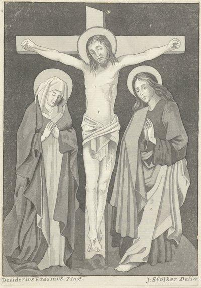 Kristus på korset med Maria och Johannes av Jan Stolker (signed by artist)