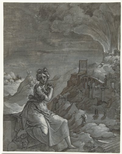 Cassandra sörjer Trojas förstörelse, 1550-55 av Jan Swart Van Groningen