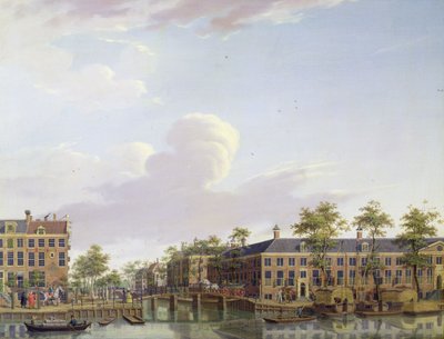 Almshusen vid floden Amstel, Amsterdam av Jan Ten Compe