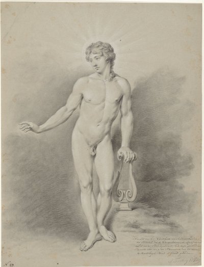 Stående manlig naken med lyra, som Apollo av Jan Tersteeg