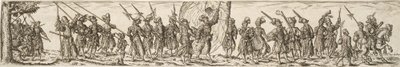 Soldattåg, i mitten en fanbärare av Jan Theodor de Bry