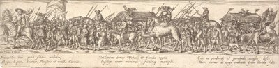 Tro av soldater med bagagevagn och Döden till häst av Jan Theodor de Bry