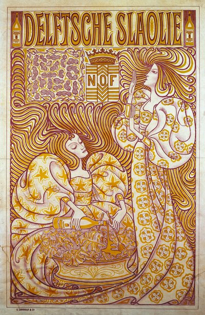 Delftsche Slaolie, Reklamaffisch för salladsdressing av Jan Toorop