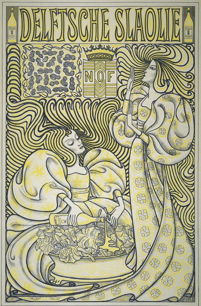 Affisch för Delft Salad Oil, pub.1894 (färg litho) av Jan Toorop