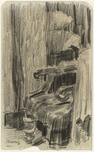 Fåtölj delvis täckt av gardin av Jan Toorop