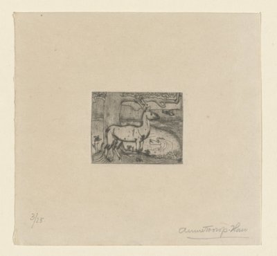 Rådjur nära ett träd framför en damm Rådjur nära ett träd (originaltitel) av Jan Toorop