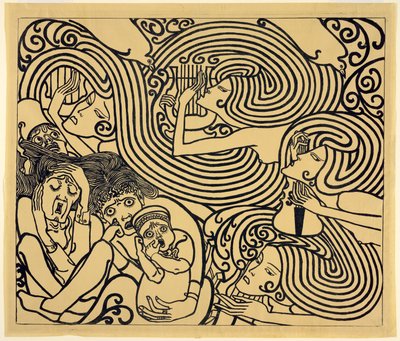 Bilddesign för en affisch, Wagenaars kantat "Skeppsbrottet av Jan Toorop