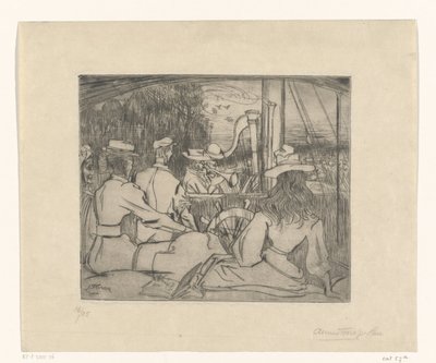 Musiker som spelar på däcket av ett skepp Musicians on Board (originaltitel) av Jan Toorop