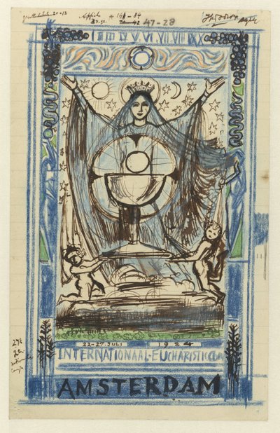 Design för en affisch för den internationella eukaristiska kongressen som hölls i Amsterdam 22-27 juli 1924 av Jan Toorop