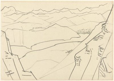 Skiss av ett bergslandskap Monte Generoso av Jan Toorop