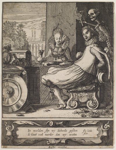 Döden överraskar ett par, ca 1618-20 (etsning  gravyr) av Jan Van de II Velde