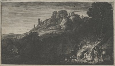 Flygningen till Egypten (gravyr) av Jan Van de II Velde