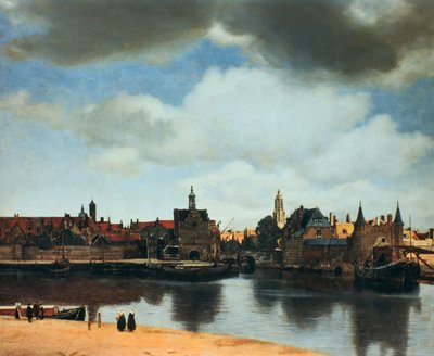 Utsikt över Delft, Nederländerna, efter branden, c1658. av Jan Vermeer van Delft