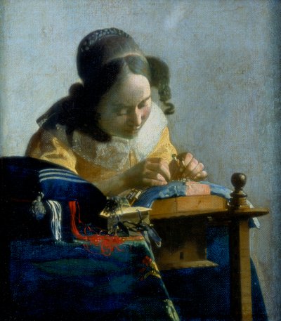 Spetsmakaren, c1664 av Jan Vermeer van Delft